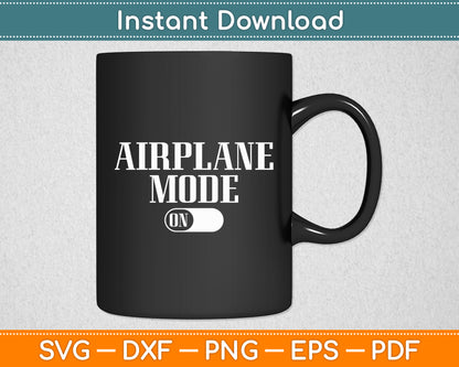 Airplane Mode On Pilot Flying Aircraft Airline Plane Svg Png Dxf Digital Cutting File
