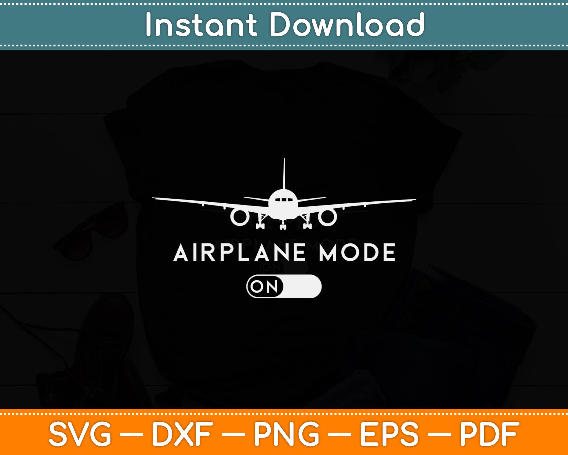 Airplane Mode On Pilot Svg Png Dxf Digital Cutting File