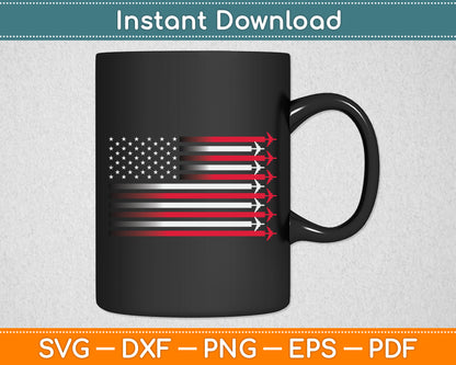 American Flag Airplane Pilot 4th Of July Svg Png Dxf Digital Cutting File