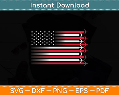 American Flag Airplane Pilot 4th Of July Svg Png Dxf Digital Cutting File