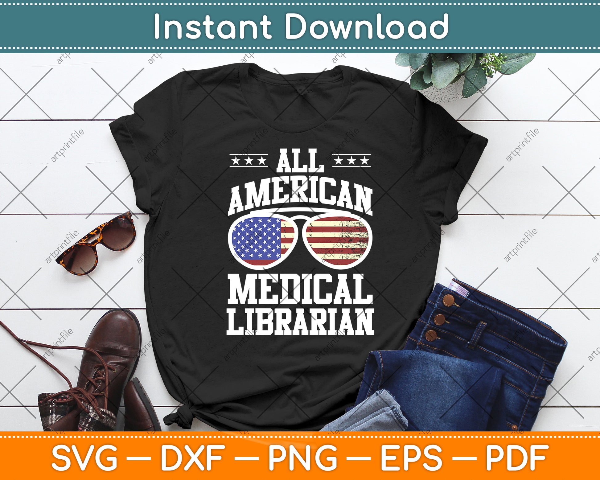 All American Medical Librarian Svg Digital Cutting File