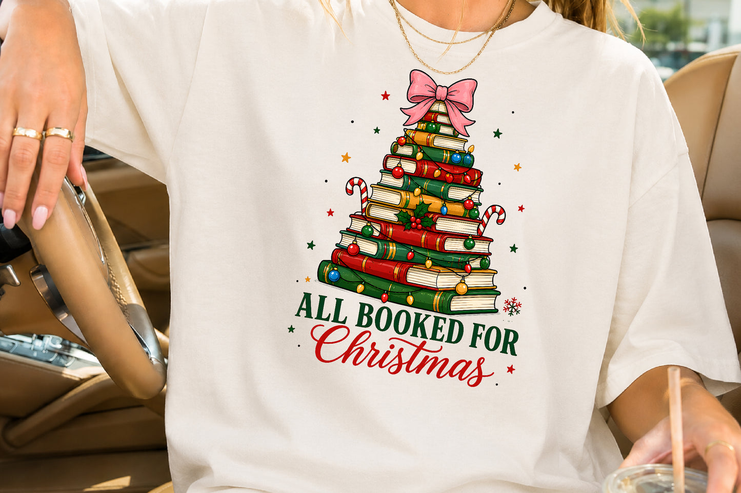 All Booked For Christmas PNG Book Lover Christmas Sublimation