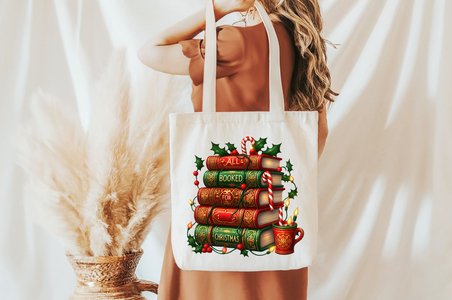 All Booked for Christmas PNG Christmas Books Clipart