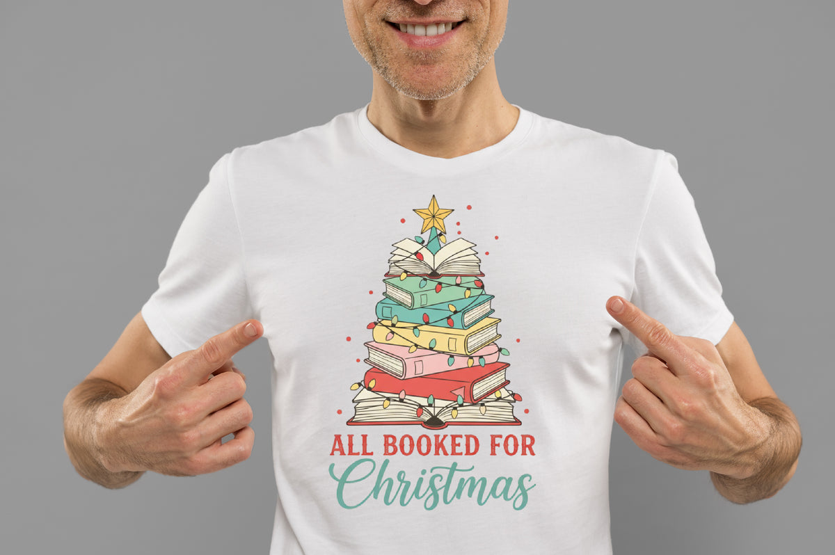 All Booked for Christmas PNG Christmas Book Lover Design