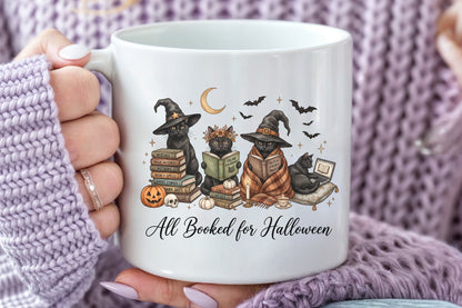 All Booked for Halloween Black Cat PNG Sublimation