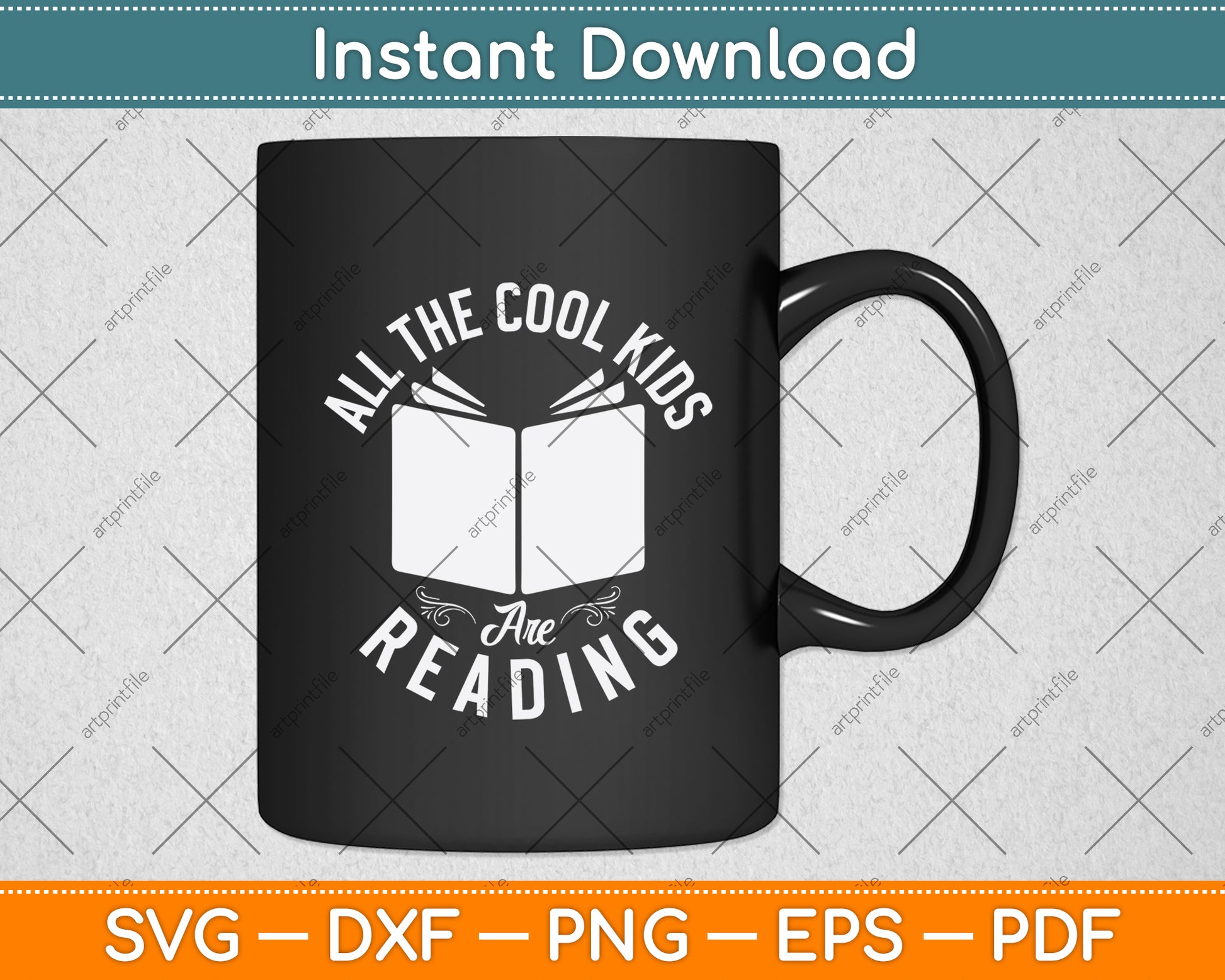 All The Cool Kids Are Reading - Book Lover Reading Svg Digital Cutting File