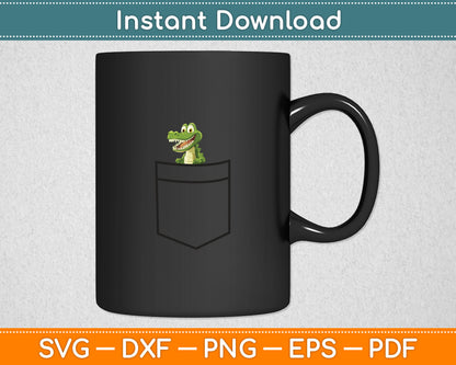 Alligator In A Pocket Cute Pocket Crocodile Svg Digital Cutting File