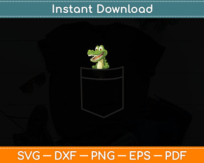 Alligator In A Pocket Cute Pocket Crocodile Svg Digital Cutting File