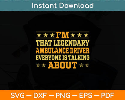 Ambulance Driver Job Title Employee Funny Ambulance Driver Svg Digital Cutting File