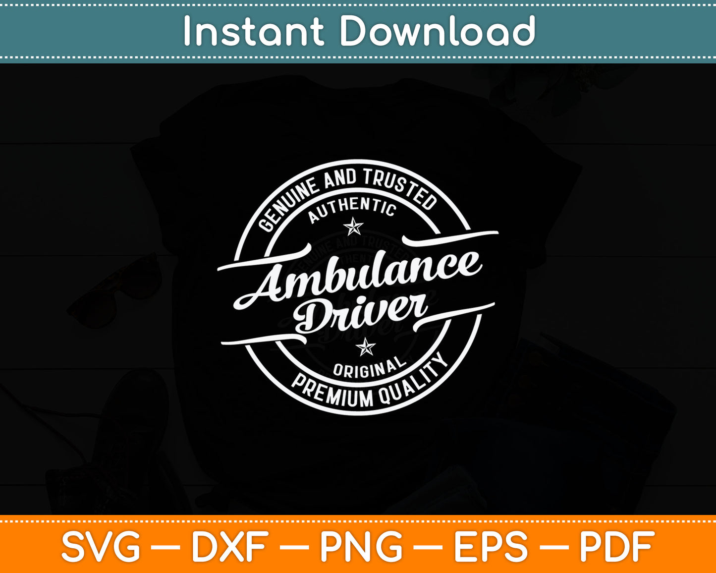 Ambulance Driver Vintage Stamp Retro Distressed Svg Digital Cutting File