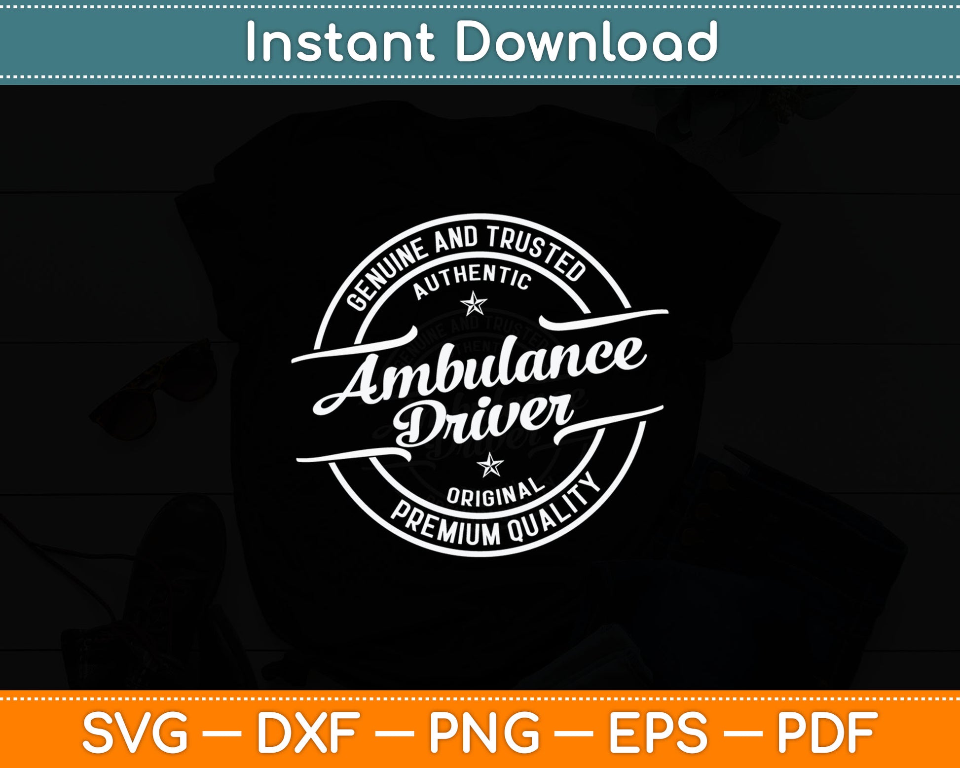 Ambulance Driver Vintage Stamp Retro Distressed Svg Digital Cutting File