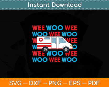Ambulance EMT Paramedic for Kids Wee Woo Emergency Svg Digital Cutting File