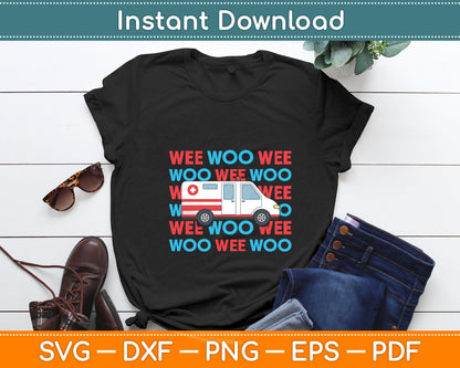 Ambulance EMT Paramedic for Kids Wee Woo Emergency Svg Digital Cutting File