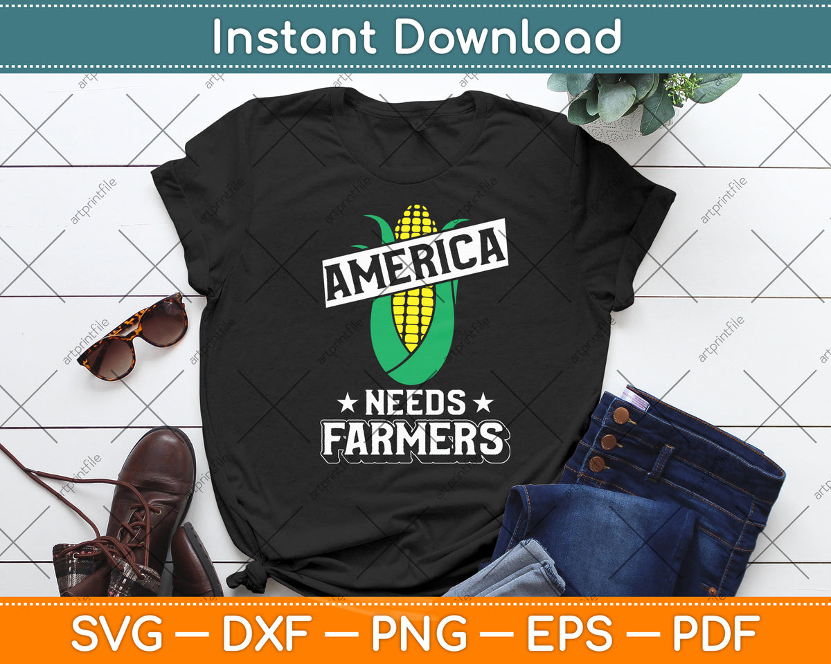 America Needs Farmers Corn Food Svg Digital Cutting File