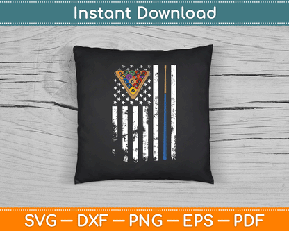 American Flag Billiards Vintage Pool Player SVG Digital Cutting File