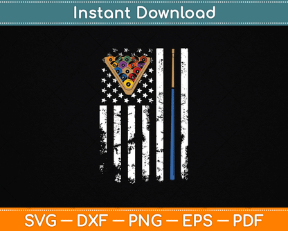 American Flag Billiards Vintage Pool Player SVG File