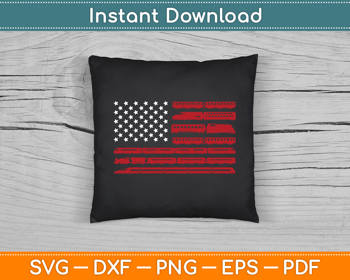 American Flag Funny Model Railroad Train Worker SVG Digital Cutting File