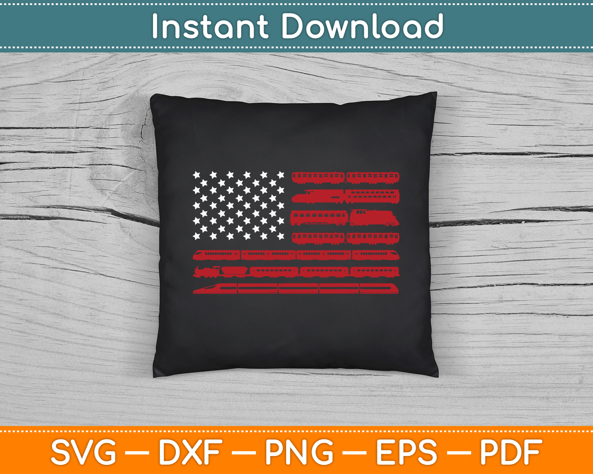 American Flag Funny Model Railroad Train Worker SVG Digital Cutting File