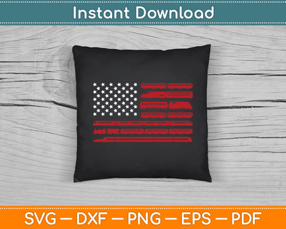 American Flag Funny Model Railroad Train Worker SVG Digital Cutting File