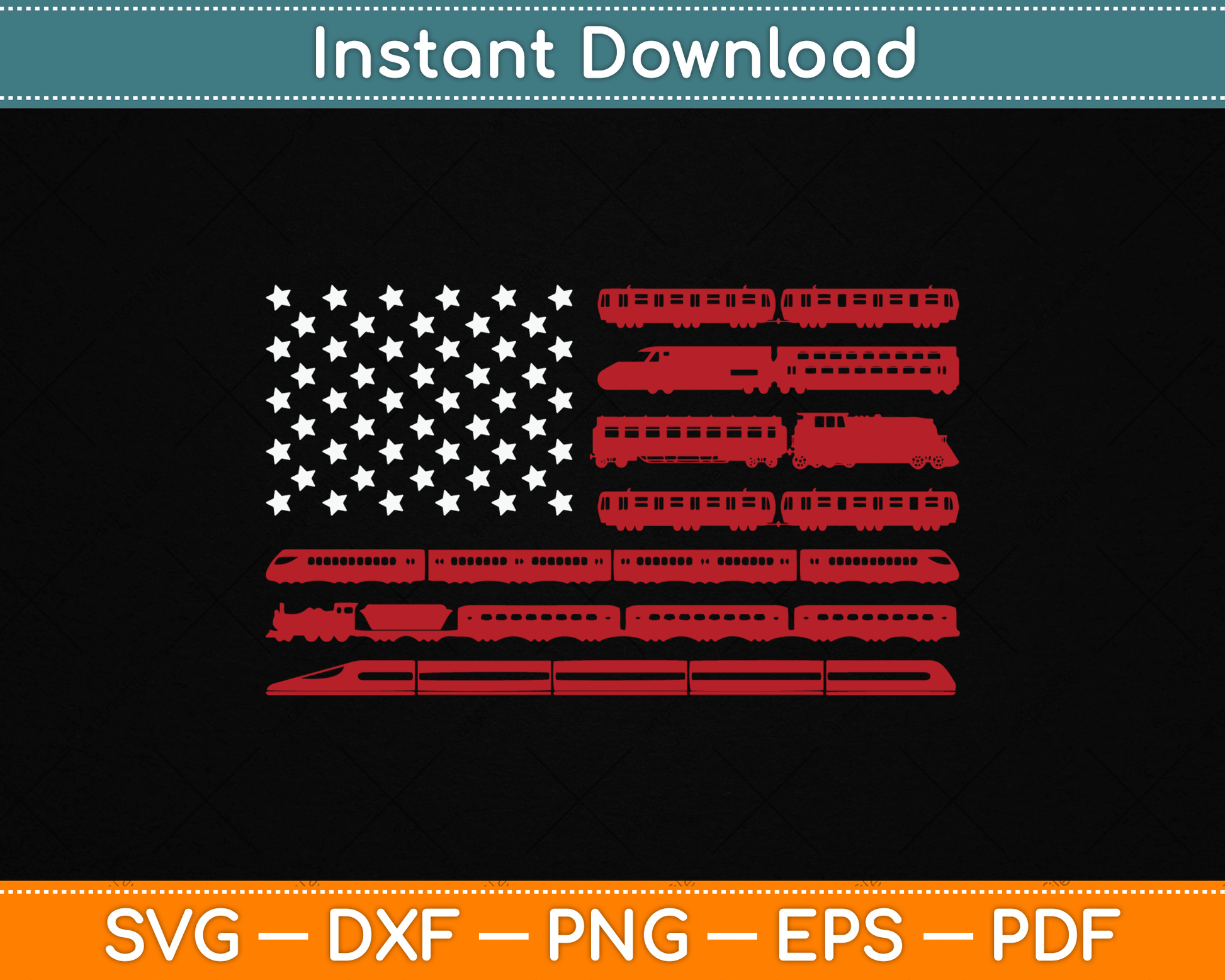 American Flag Funny Model Railroad Train Worker SVG Digital Cutting File