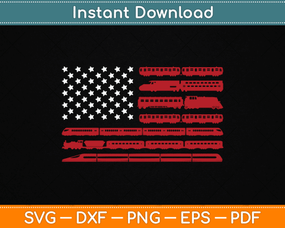 American Flag Funny Model Railroad Train Worker SVG Digital Cutting File