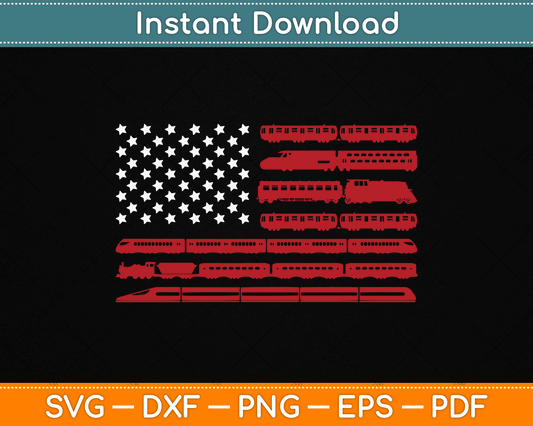 American Flag Funny Model Railroad Train Worker SVG Digital Cutting File