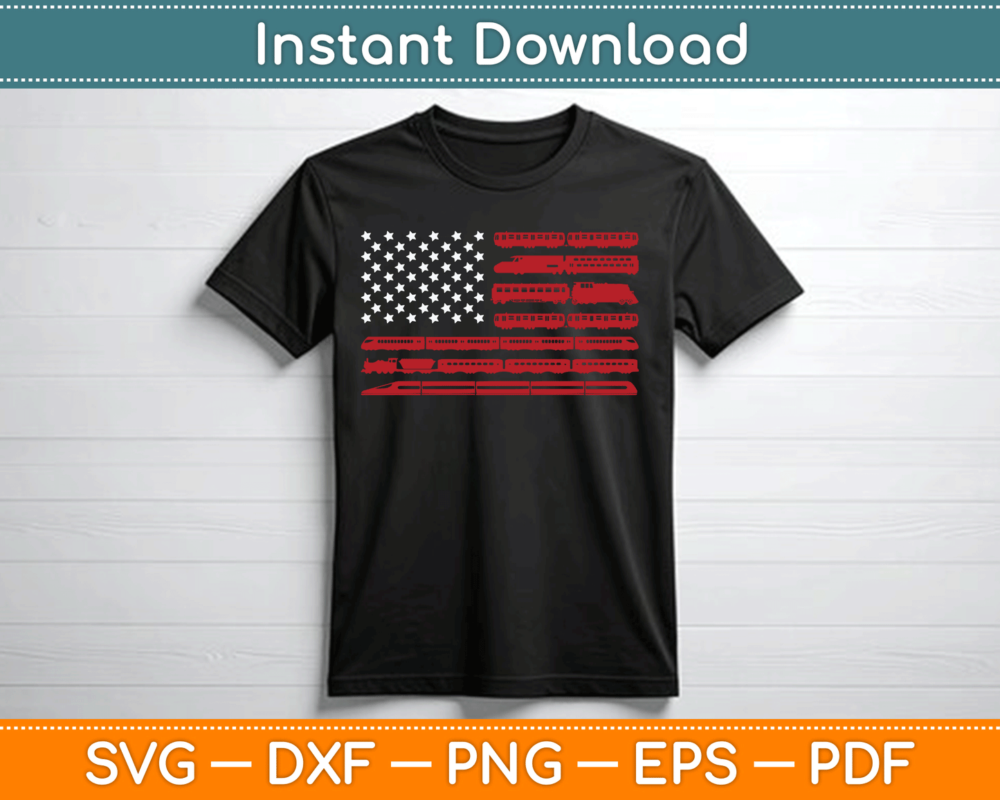 American Flag Funny Model Railroad Train Worker SVG Digital Cutting File