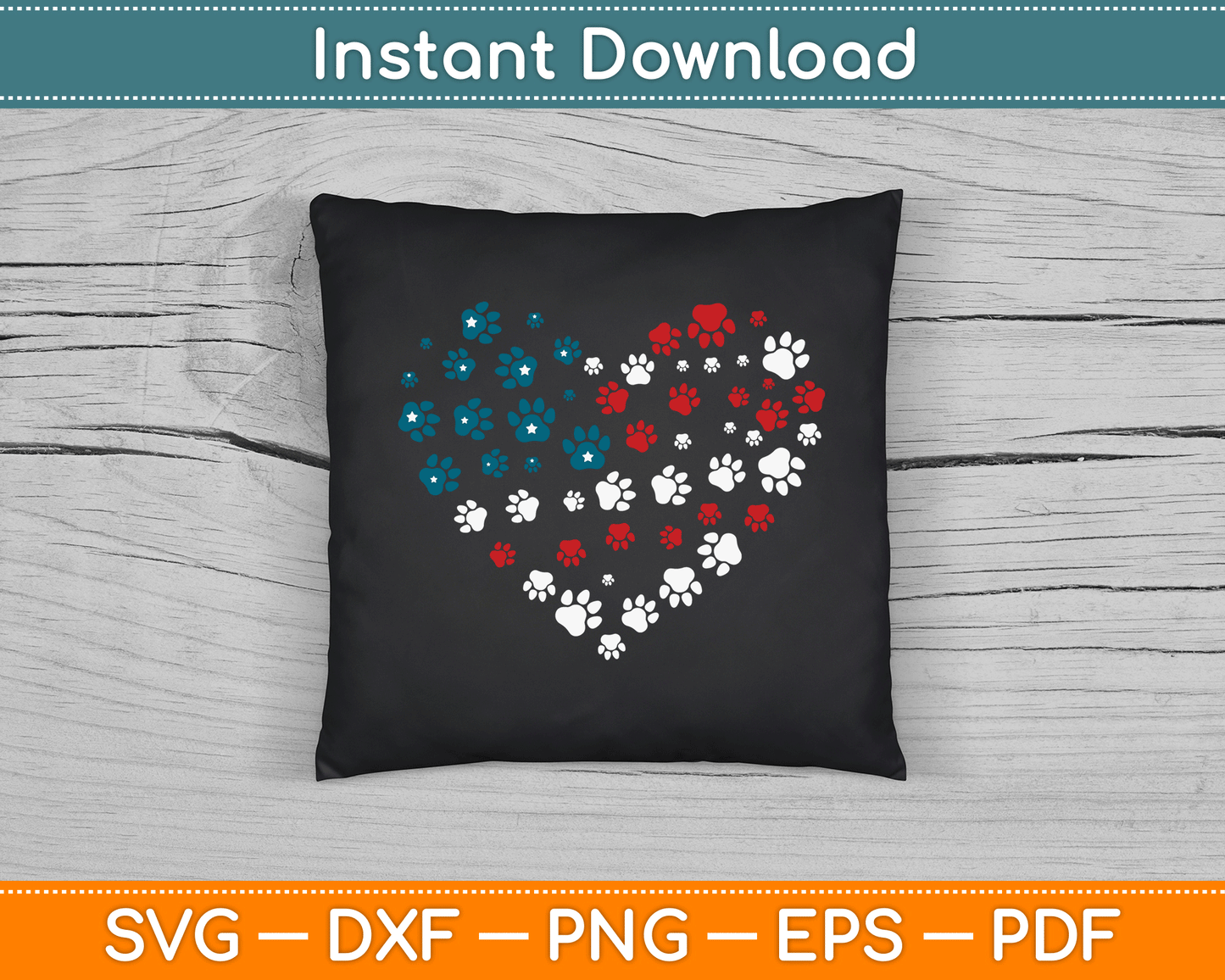 American Flag Patriotic Dog 4th of July SVG Digital Cutting File
