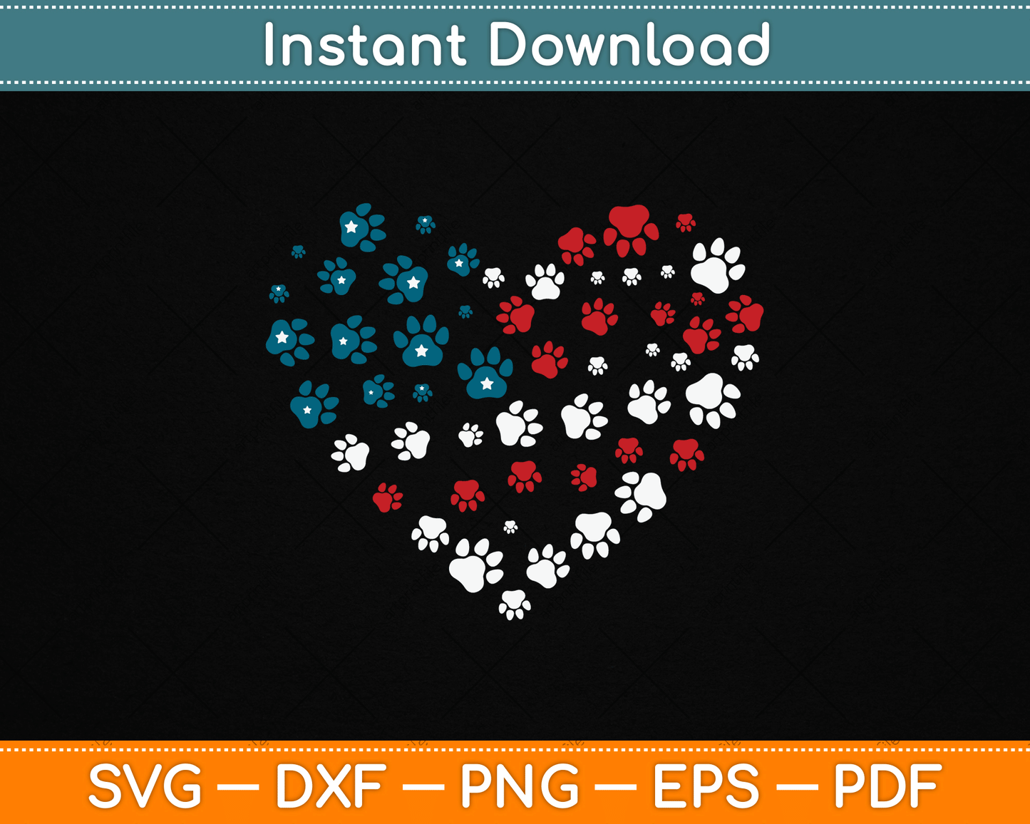 American Flag Patriotic Dog 4th of July SVG Digital Cutting File