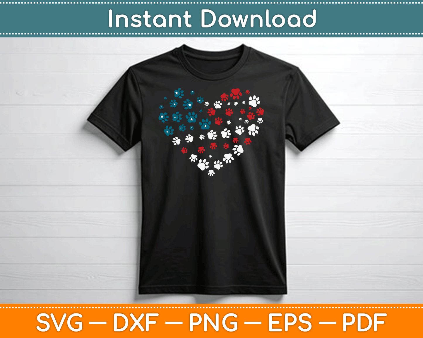American Flag Patriotic Dog 4th of July SVG Digital Cutting File