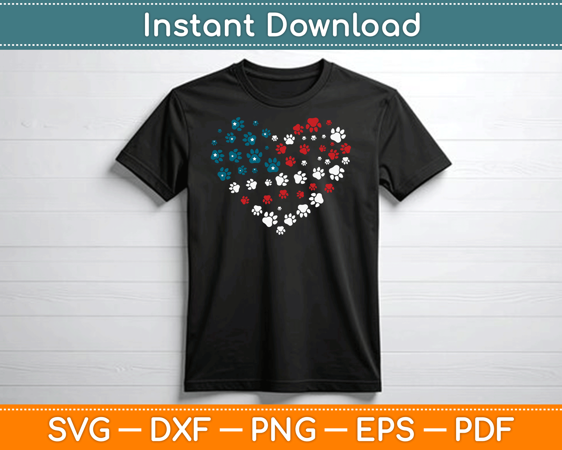 American Flag Patriotic Dog 4th of July SVG Digital Cutting File
