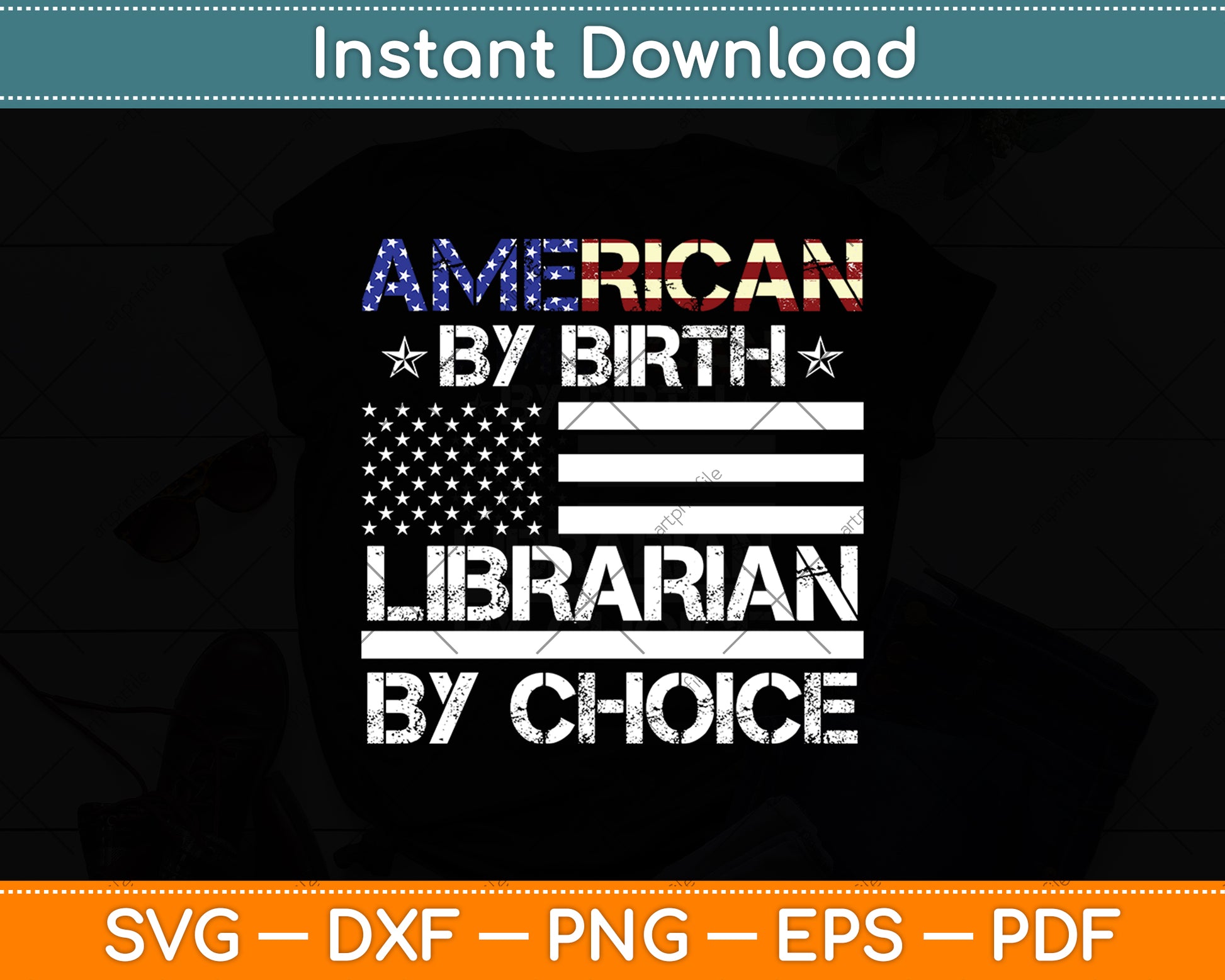 American By Birth Librarian By Choice Svg Digital Cutting File