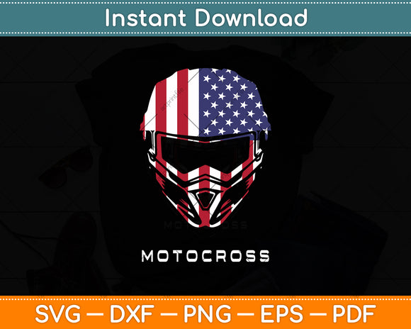 American Dirt Bike Motocross Svg Digital Cutting File