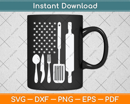 American Flag Chef Father's Day 4th Of July Svg Digital Cutting File