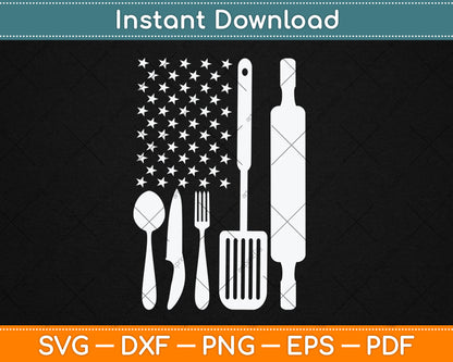 American Flag Chef Father's Day 4th Of July Svg Digital Cutting File