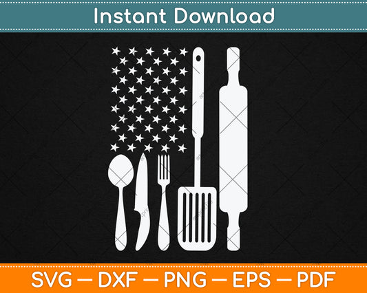 American Flag Chef Father's Day 4th Of July Svg Digital Cutting File