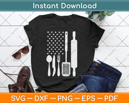 American Flag Chef Father's Day 4th Of July Svg Digital Cutting File