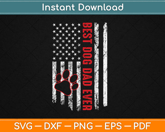 American Flag 4th Of July Funny Dad Fathers Day Dog Dad Svg Digital Cutting File