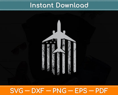 American Flag Airplane Aviation Mechanic Pilot Aviator Svg Png Dxf Digital Cutting File