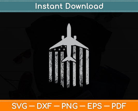 American Flag Airplane Aviation Mechanic Pilot Aviator Svg Png Dxf Digital Cutting File