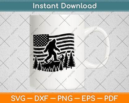 American Flag Bigfoot Mountain Svg Png Digital Cutting File