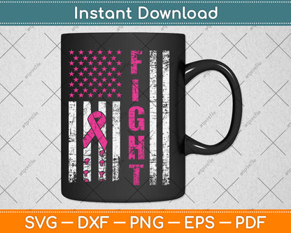 American Flag Breast Cancer Awareness 4th Of July Svg Digital Cutting File