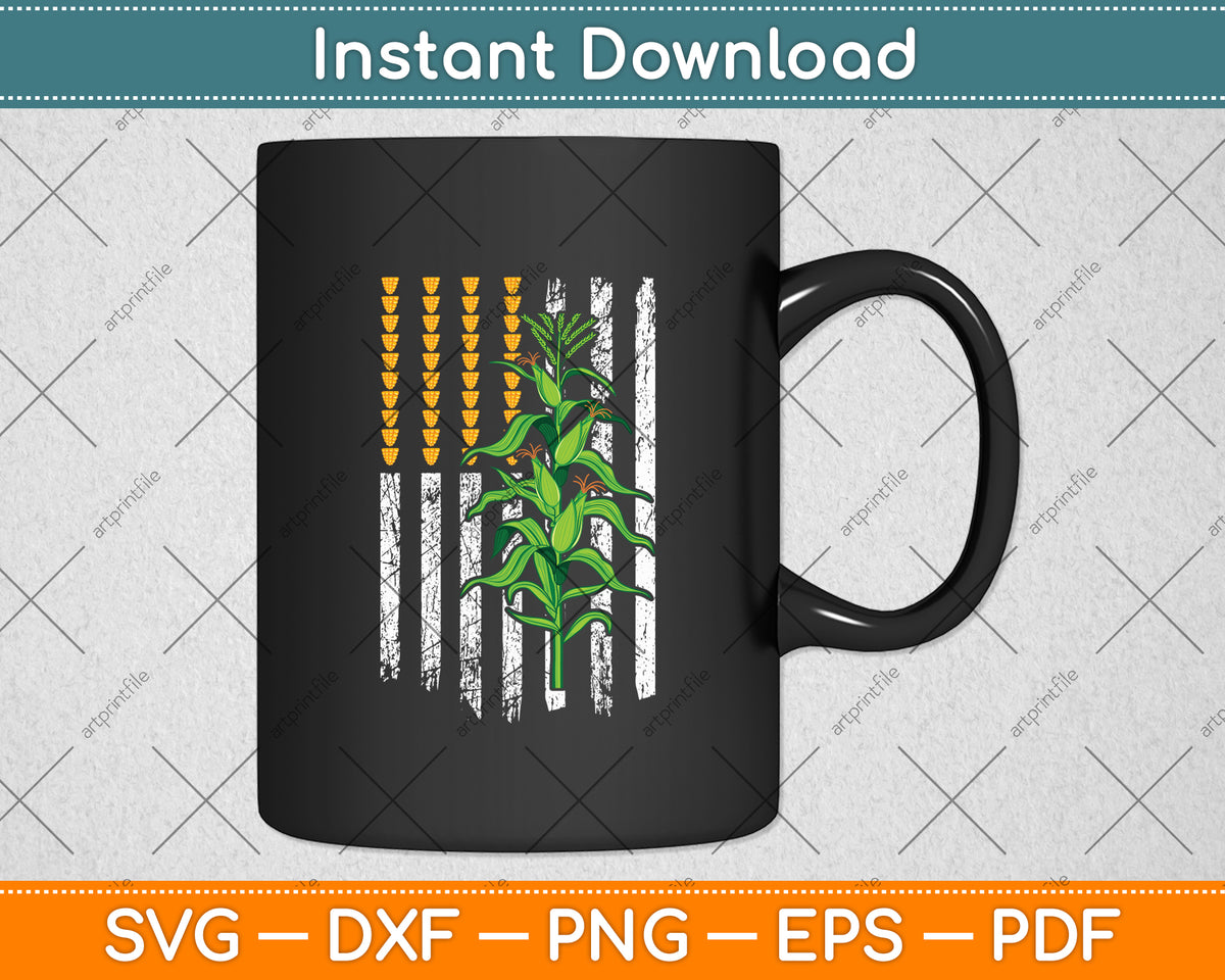 Corn Farmer - American Flag Crop Farmers Farm Farming Svg Digital Cutting File