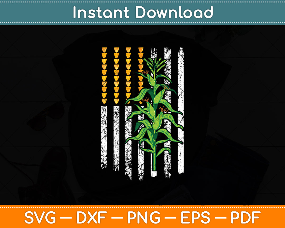 Corn Farmer - American Flag Crop Farmers Farm Farming Svg Digital Cutting File