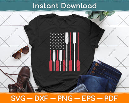 American Flag Crew Rowing Svg Digital Cutting File