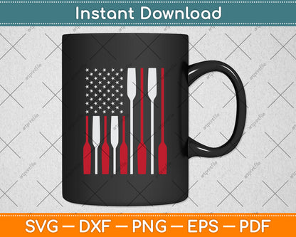 American Flag Crew Rowing Svg Digital Cutting File