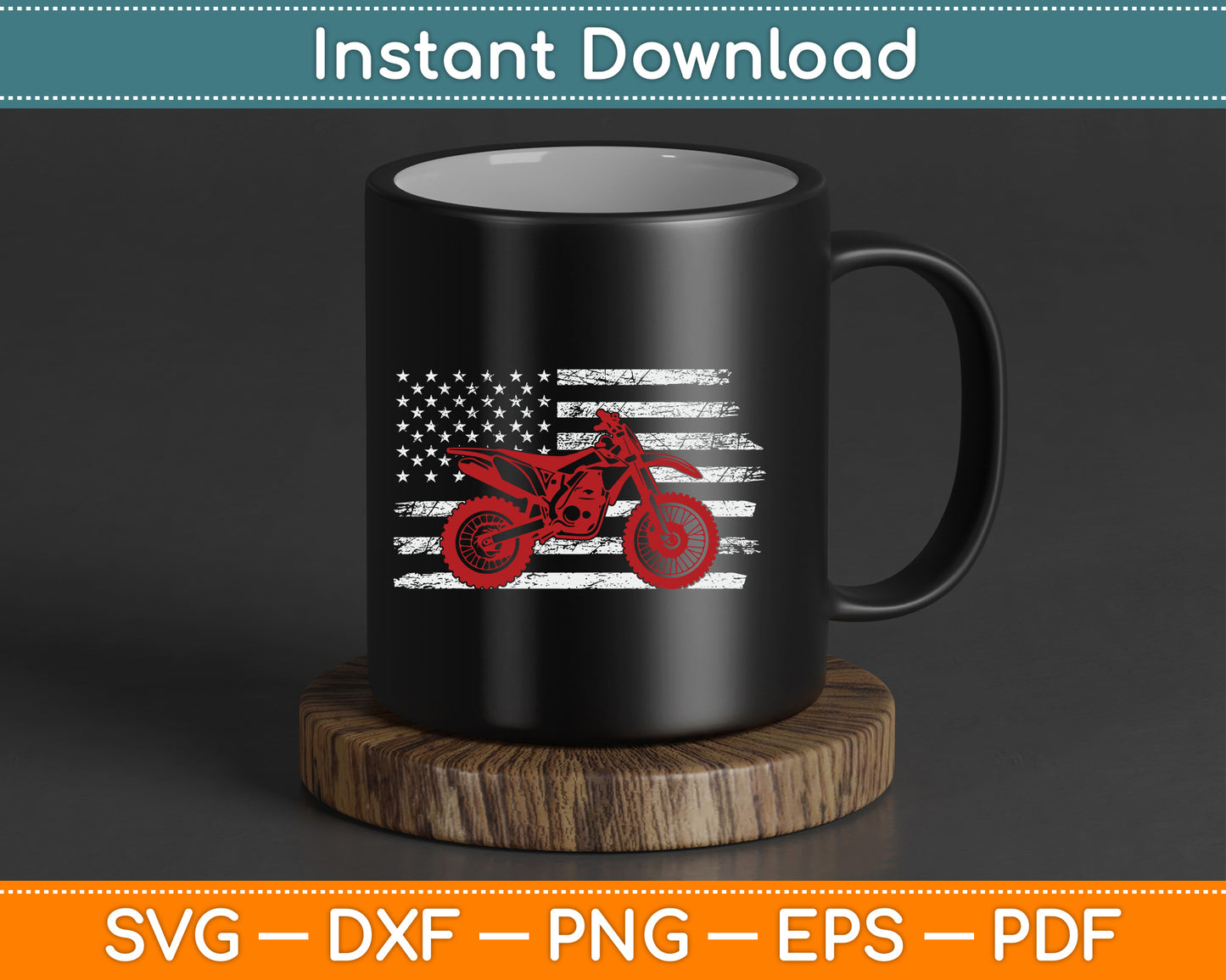 American Flag Dirt Bike Motocross SVG PNG Digital Cutting File