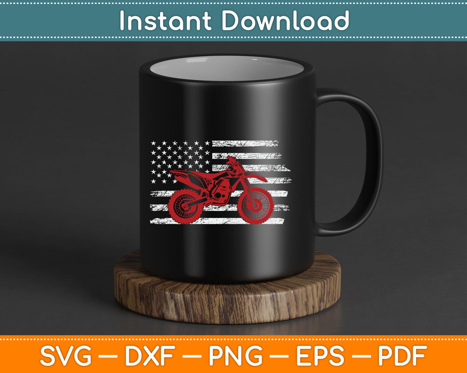 American Flag Dirt Bike Motocross SVG PNG Digital Cutting File