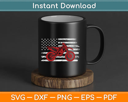 American Flag Dirt Bike Motocross SVG PNG Digital Cutting File