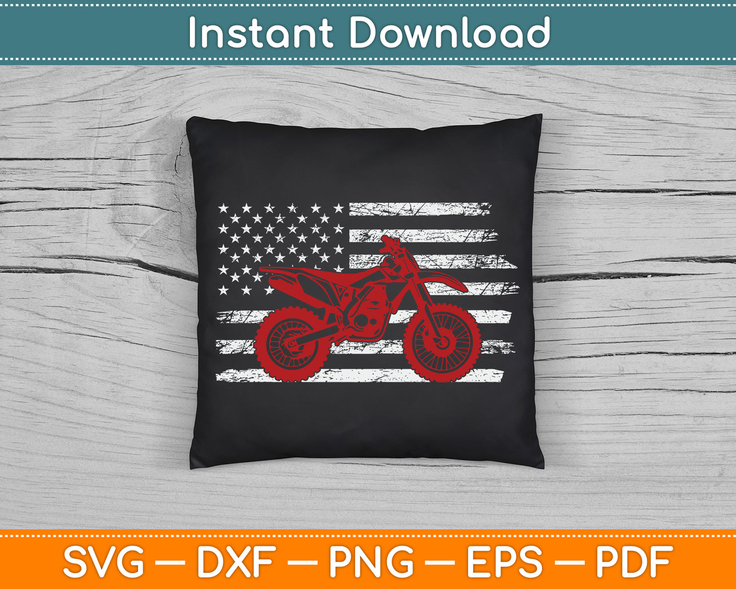 American Flag Dirt Bike Motocross SVG PNG Digital Cutting File
